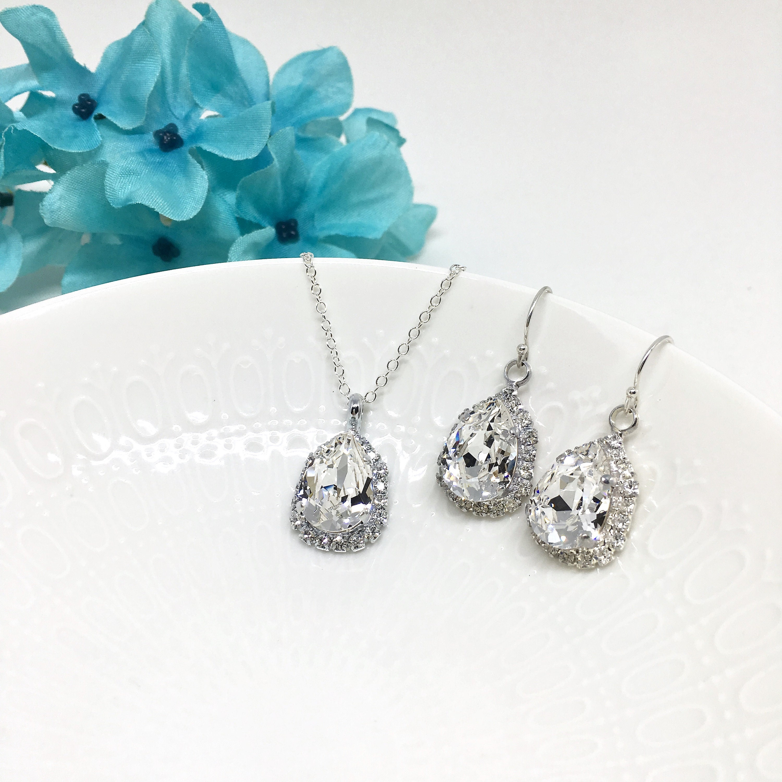 Crystal Backdrop Necklace Wedding Swarovski Crystal Bridal Jewelry ...