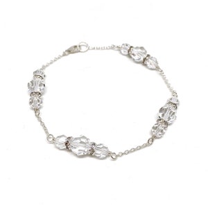 Swarovski Crystal Bridal Bracelet | Vintage Style | Bracelet Wedding | Round Crystal Chain Bracelet | Nickel Free Bridal Jewelry | Crystelle