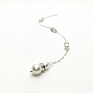Pearl Backdrop Necklace ATTACHMENT | Bridal Jewelry | Pearl and Crystal Pendant Necklace Back Drop | Wedding Gift For Bride | Prom | Shannon