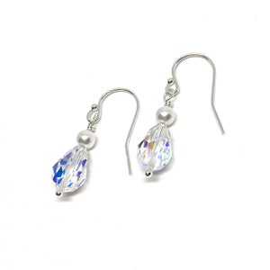 Crystal Drop Bridal Earrings | Teardrop Swarovski Crystal Earrings | Dangle Earrings | Earrings For Bride | Bridesmaid Earrings | Bella
