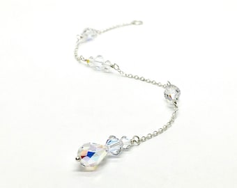 Backdrop Necklace Attachment | Bridal Jewelry | Teardrop Crystal Back Drop | Open Back Dress Chain | Prom Jewelry | Gift For Bride | Stacey