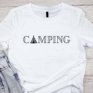 Camping T-shirt, Cute Camp Shirt Camping RV Campfire Mountains Campground Camp Outdoors Tent Camping T-shirt