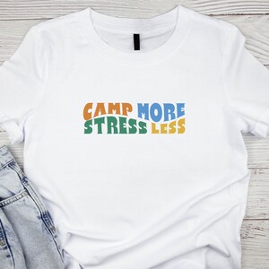 Camping T-shirt, Cute Camp Shirt Campfire Camping T-shirt Mountains Tent RV Camp Outdoors Camping Campground
