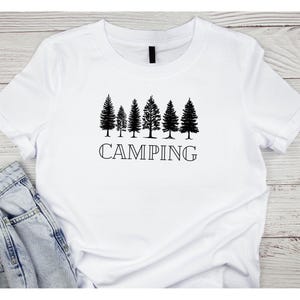 Camping T-shirt, Cute Camp Shirt Camping Campground Outdoors Mountains Tent Camping T-shirt RV Campfire Camp