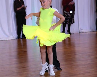 Vestido de competición de baile latino de salón para preadolescentes y jóvenes