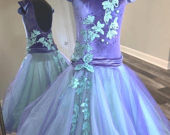 Vestido de competición estándar para baile de salón junior