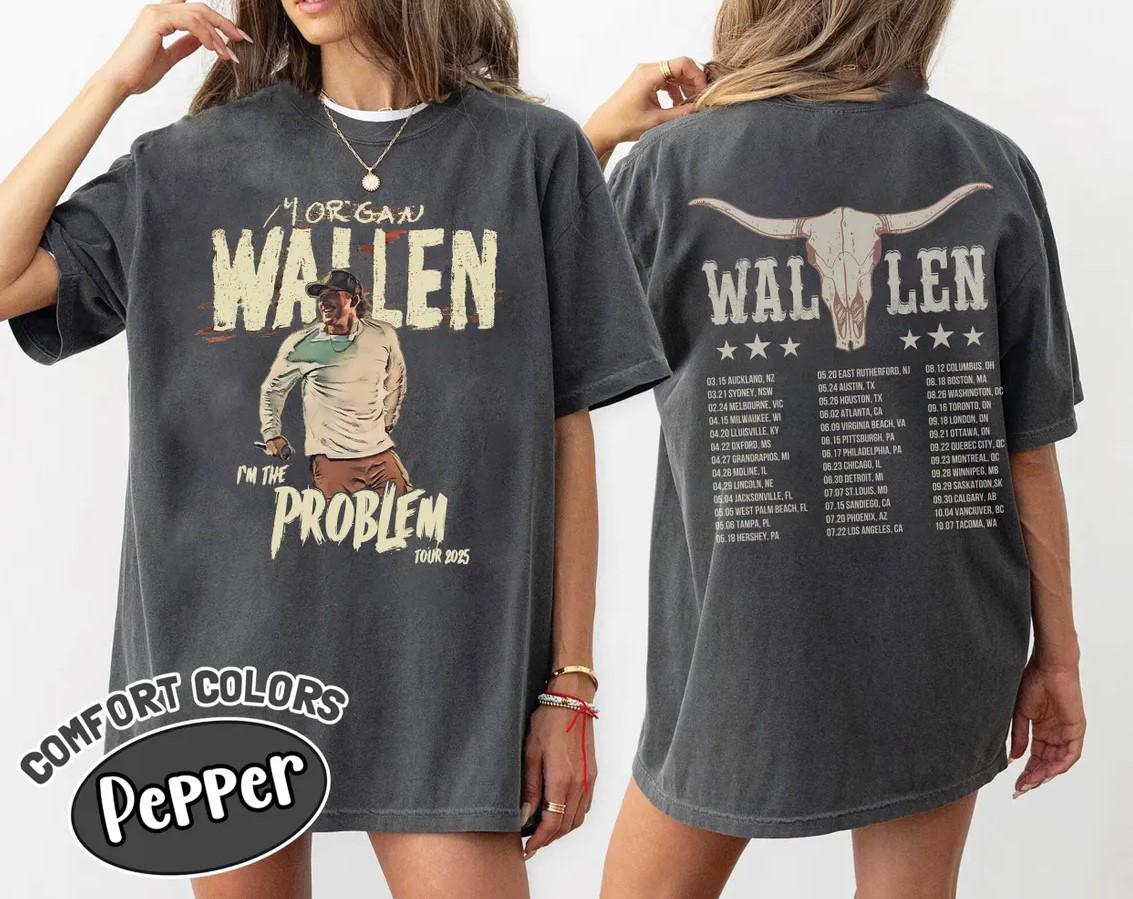 Comfort Color Morgan Wallen Shirt, I’m The Problem Tour 2025 Shirt, Country Music Morgan Shirt, Wallen Concert Shirt, Retro Music Tour Shirt