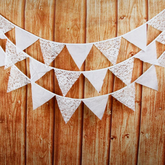 Shabby Chic Vintage Wood Red Personalised Wedding Bunting
