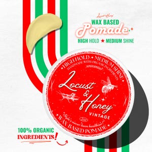 Organic High Hold Pomade For Men ~ Handmade Hair Wax, Natural Hair Styling Product, Men&#39;s Grooming Pomade, All Natural Hair Styling