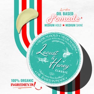 Organic Pomade for Men ~ Oil Based ~ Medium Hold Handmade Hair Wax, Men&#39;s Grooming Pomade, All Natural Hair Styling, Manly Gift for Him