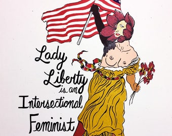 Lady Liberty Silkscreen Print