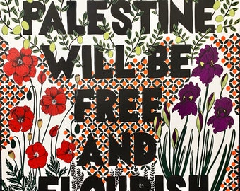 Mantra for Palestine // Limited Edition Poster // Silkscreen Poster // Gaza // Free Palestine