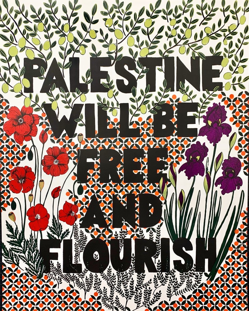 Mantra for Palestine // Limited Edition Poster // Silkscreen Poster // Gaza // Free Palestine image 1
