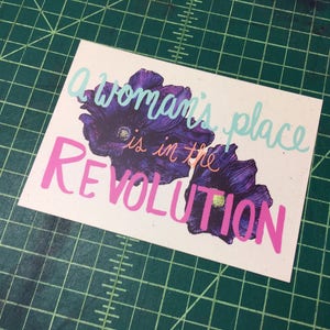 A Woman's Place is in the Revolution Postcard image 1