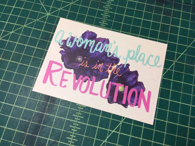A Woman's Place is in the Revolution Postcard image 1