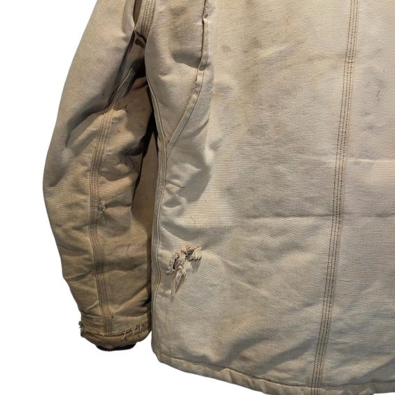 Carhartt Sandstone Duck Jacket Large Distressed T… - image 4