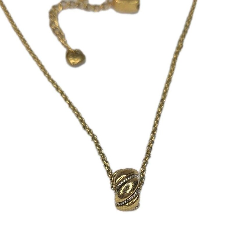 Brighton Gold Plated Scroll Pendant Necklace Adjustable Heart Charm Signed image 5
