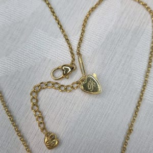 Brighton Gold Plated Scroll Pendant Necklace Adjustable Heart Charm Signed image 2