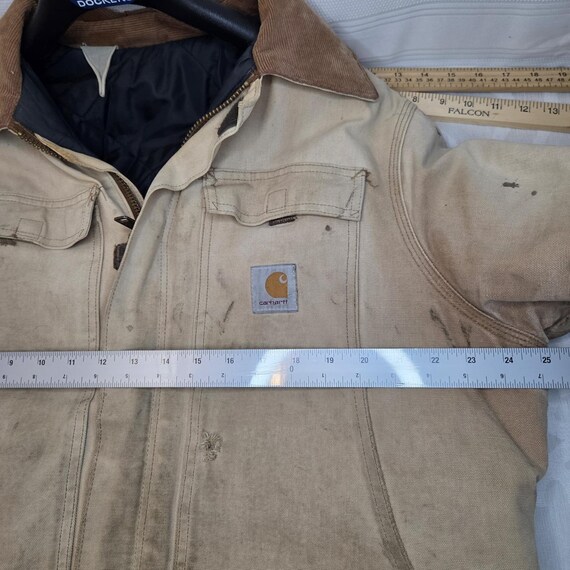 Carhartt Sandstone Duck Jacket Large Distressed T… - image 11