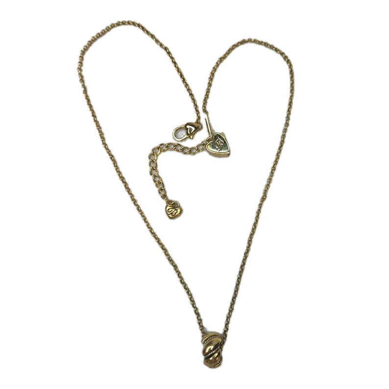 Brighton Gold Plated Scroll Pendant Necklace Adjustable Heart Charm Signed image 1