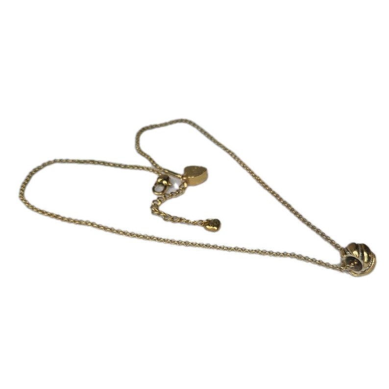 Brighton Gold Plated Scroll Pendant Necklace Adjustable Heart Charm Signed image 3