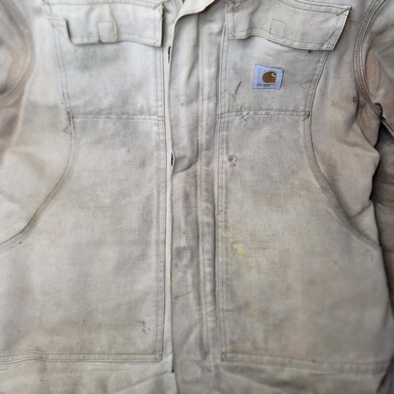 Carhartt Sandstone Duck Jacket Large Distressed T… - image 5