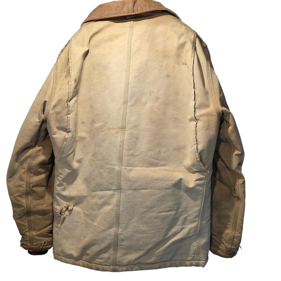 Carhartt Sandstone Duck Jacket Large Distressed T… - image 2