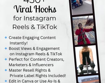 Ganchos virales: Más de 450 Reels de Instagram y un paquete de videos de TikTok - Reels de redes sociales de tendencia (PLR MRR)