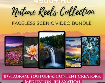 4500+ HD Nature Reels: gezichtsloze, schilderachtige videobundel voor Instagram, TikTok YouTube (digitale download)