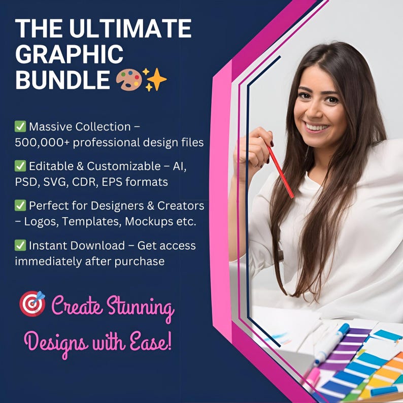 733+ GB grafisk design megapaket: logotyper, typsnitt, PSD, SVG, mallar, mockups (digital nedladdning) bild 2