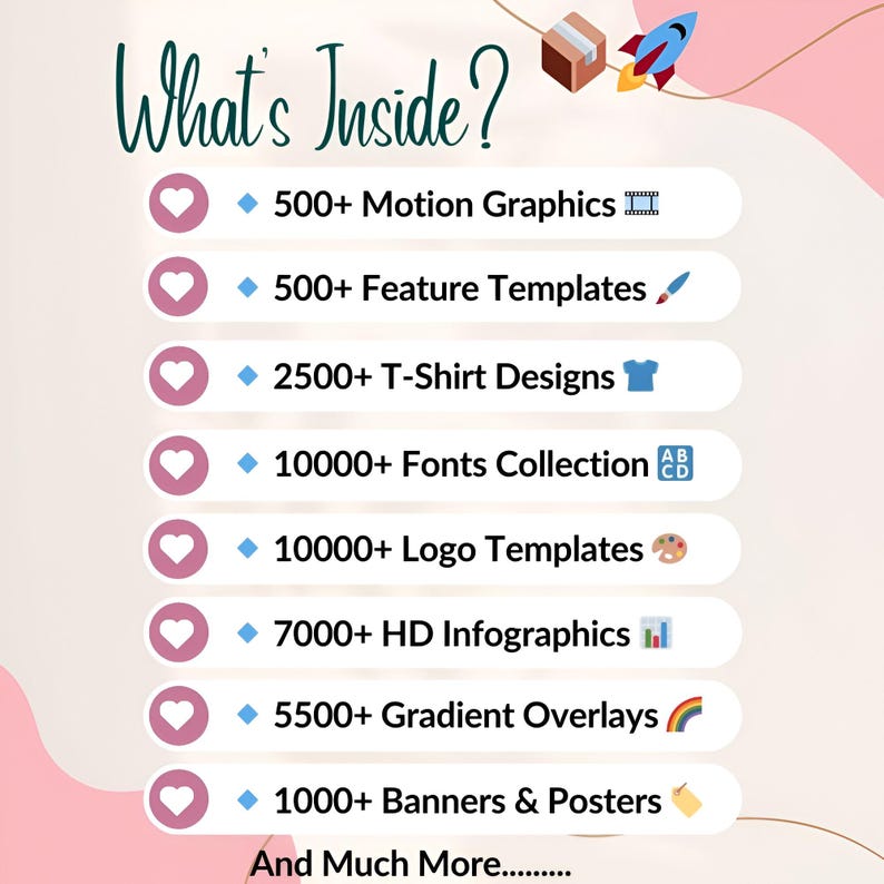 733+ GB grafisk design megapaket: logotyper, typsnitt, PSD, SVG, mallar, mockups (digital nedladdning) bild 3