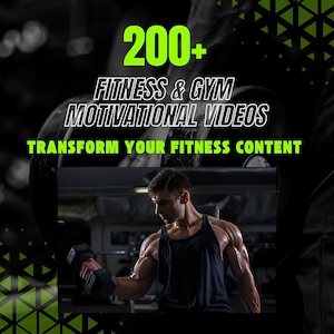 200+ Fitness Motivational Reels: Gym Workout Videos For Instagram, TikTok, YouTube (Digital Download)