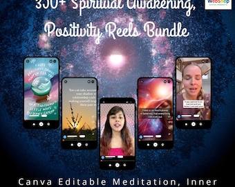 350+ Spiritual Awakening Reels Mindfulness-, Affirmations- och Meditationsvideor för IG, TikTok, YouTube (Digital Nedladdning)