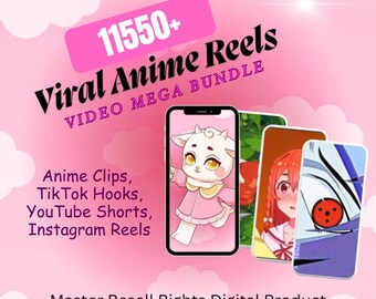 11550本以上のバイラルアニメリール：TikTokフック、YouTubeショート、Instagramリール動画バンドル（デジタル商品）