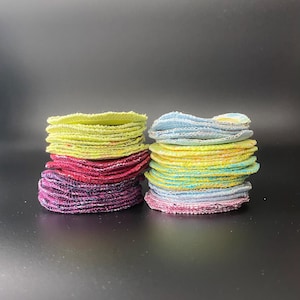 Set of 6 Reusable Makeup Wipes - 100% cotton, makeup remover, facial pads, toner pads