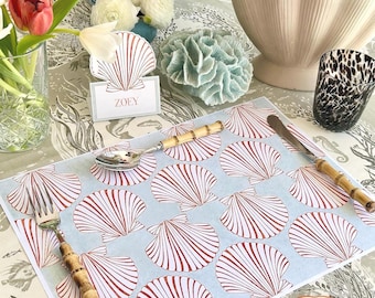 Nautical Seashell Paper Placemat: Coastal Beach Theme (Digital Download)