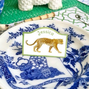 Leopard Print Place Cards: Safari Party Table Decor (Digital Download)