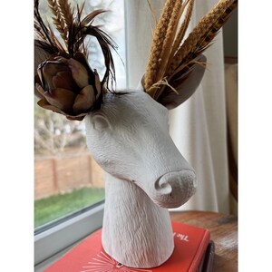 Anthropologie Anthropomorphic Cholet Dual Ceramic Flower Vase Doe Deer image 3