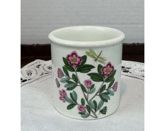Portmeirion Botanic Garden Dog Rose Toothpick Holder Ceramic Jar England 1972