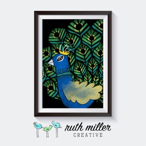 Pretty Peacock Art Print, Wall Art, Printable, Digital Download
