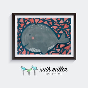 Whale You Be Mine Art Print, Wall Art, Printable, Digital Download