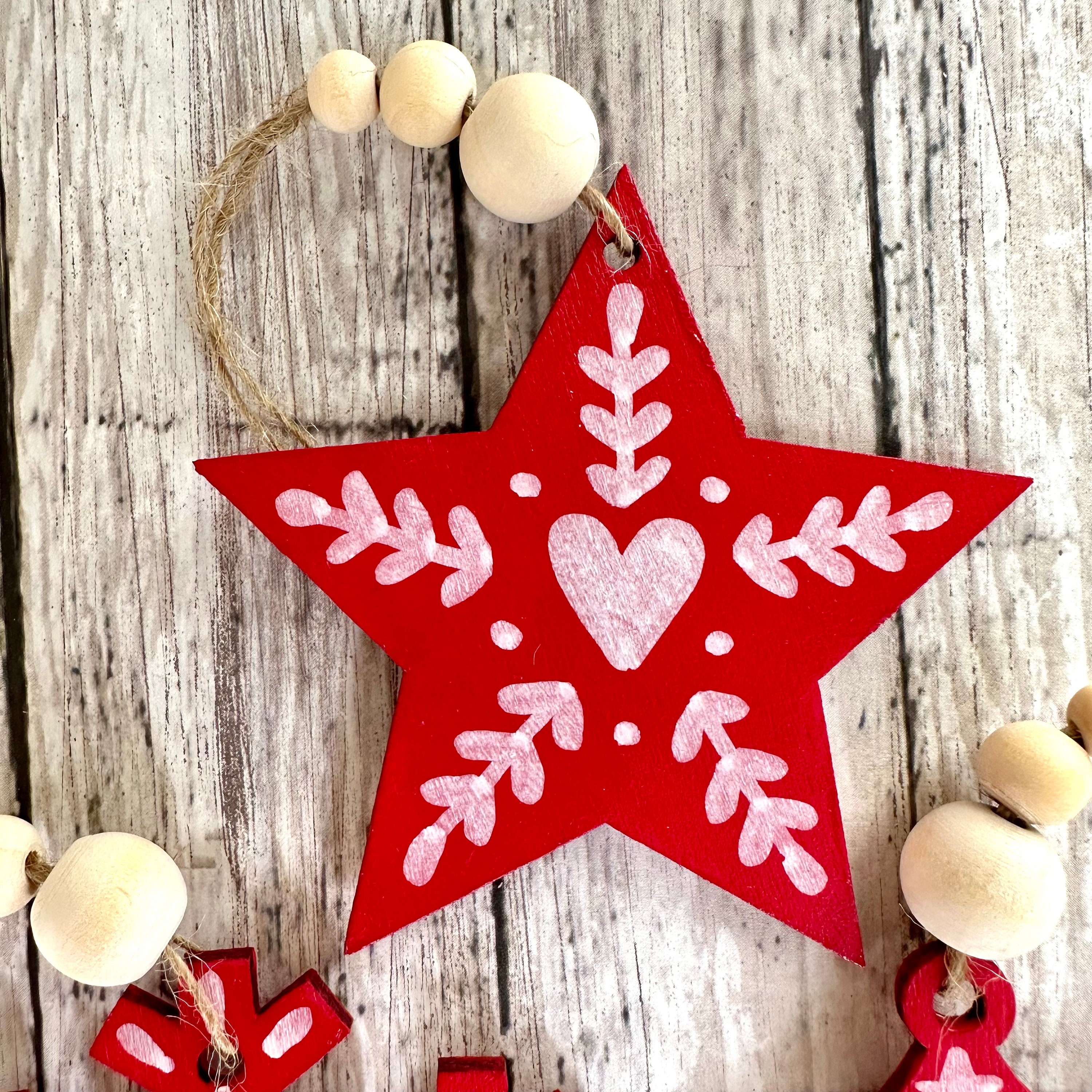Rose Gold, White & Red Hand Painted Set of 3 Heart Ornaments, Hand Painted  Wood Cutout Ornaments, Rustic Farmhouse Decor 