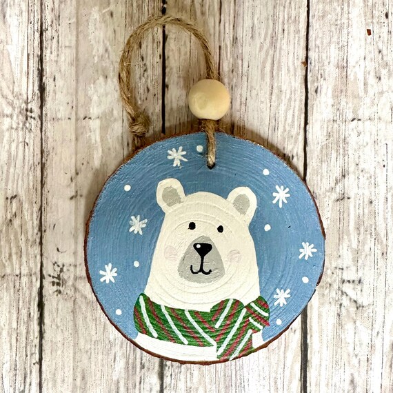 Ornament - Polar Bear Raw Wood Ornament - Polar Bear Raw Wood