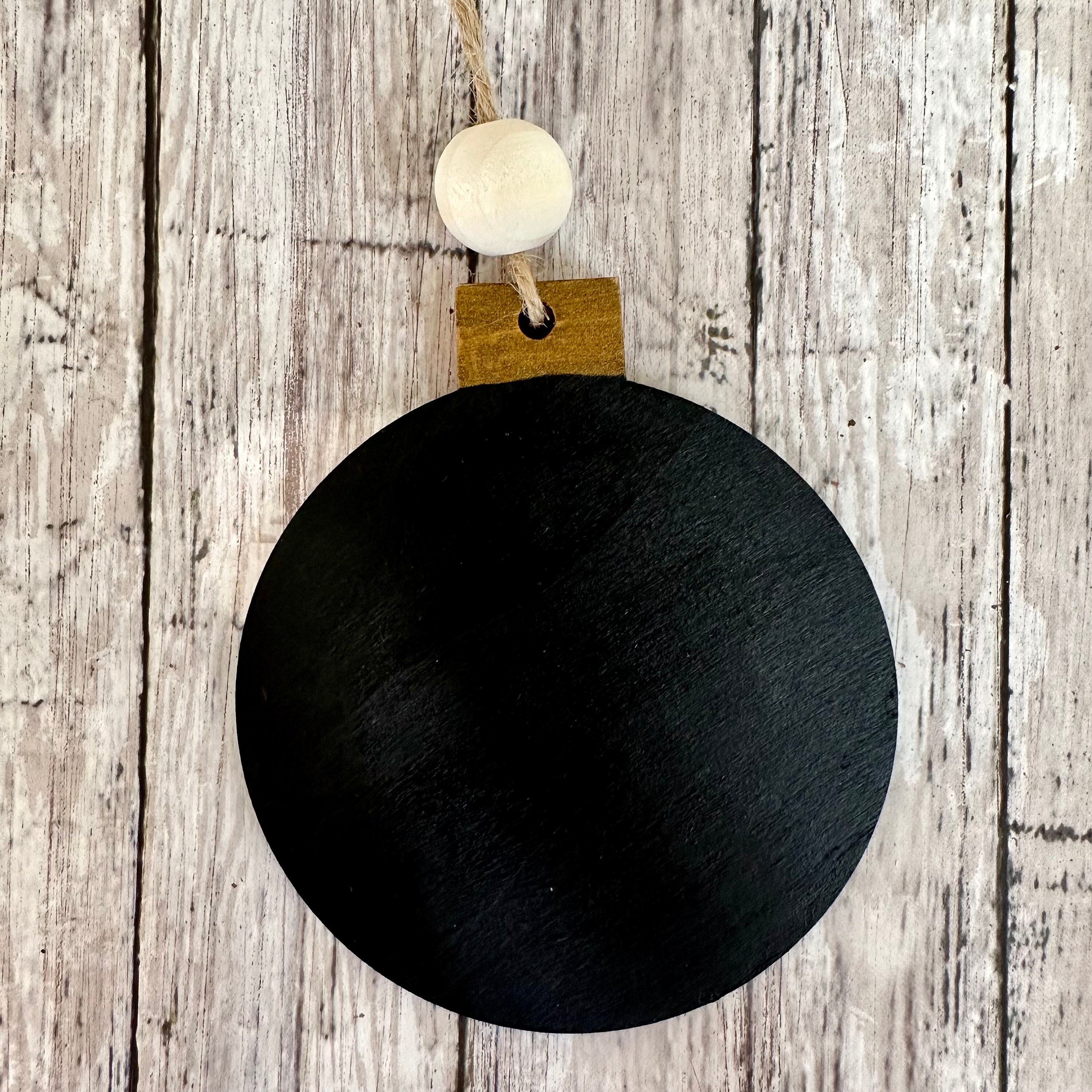 Hand Painted Black Flower and Ivy Christmas Ornament Hand Etsy