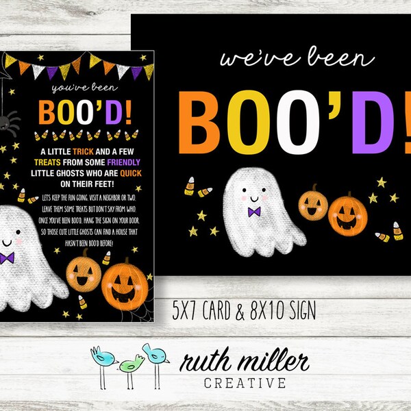 You've Been Boo'd Druckbare Karte und Schild - We've been Boo'd Sign - Sofortiger Download