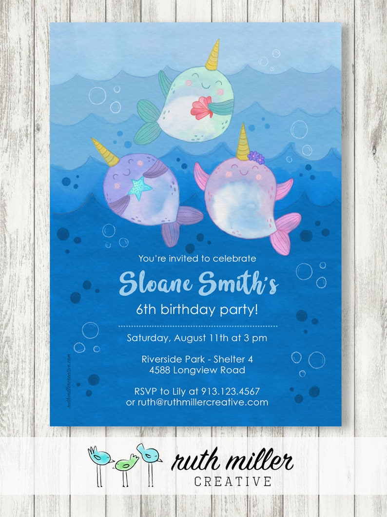 narwhal-birthday-party-invitation-printable-digital-file-etsy