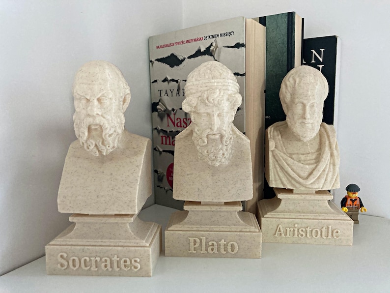 3D gedruckte griechische Philosophen Büste, Sokrates, Plato, Aristoteles