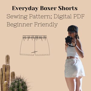 Cute Boxer Shorts Sewing Pattern - Beginner Friendly PDF - DIY Lounge Shorts - Digital Sewing Pattern