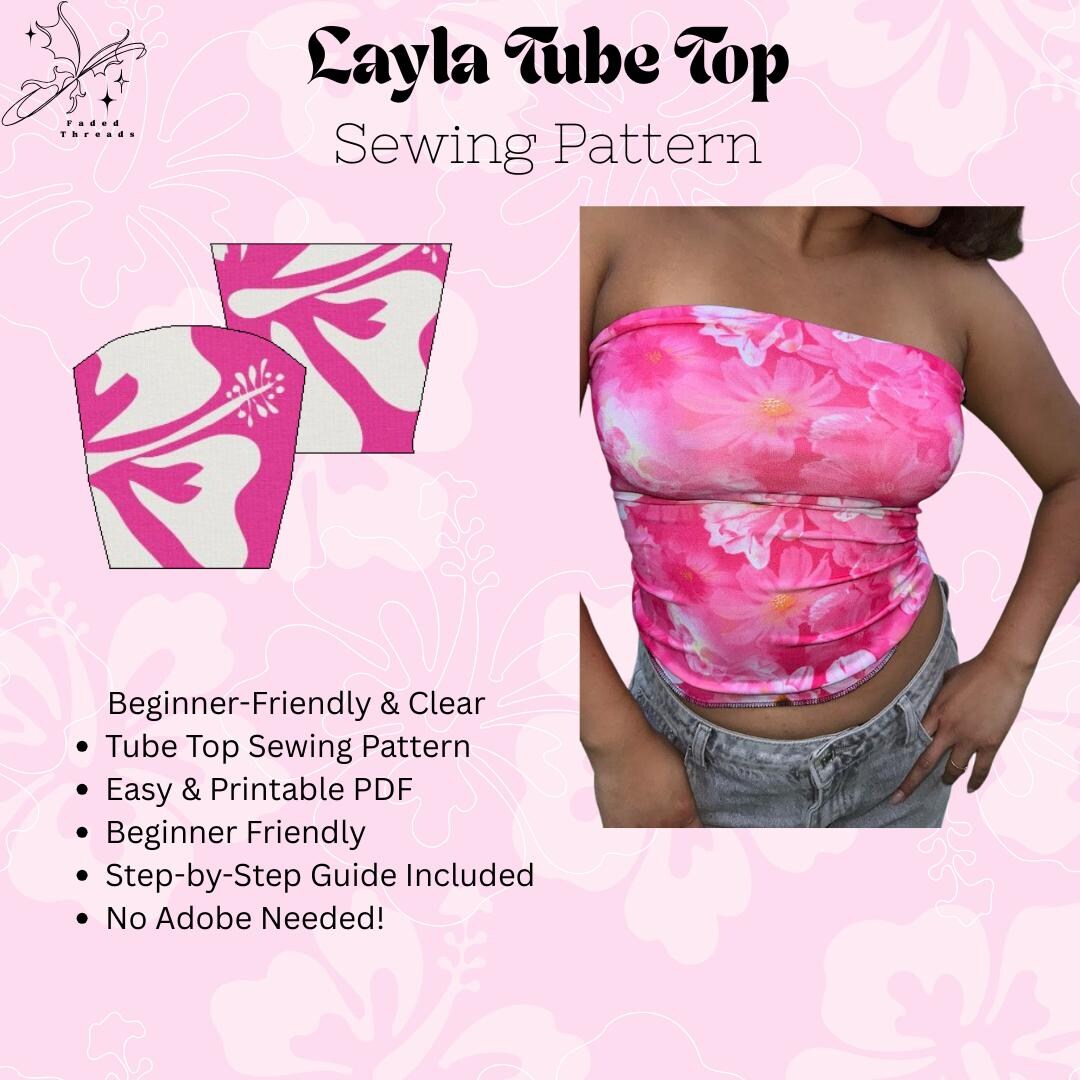 Small Tube Top Pattern DIY Tube Top Sewing Pattern – Easy Knit Bandeau PDF – Trendy Summer Top ...
