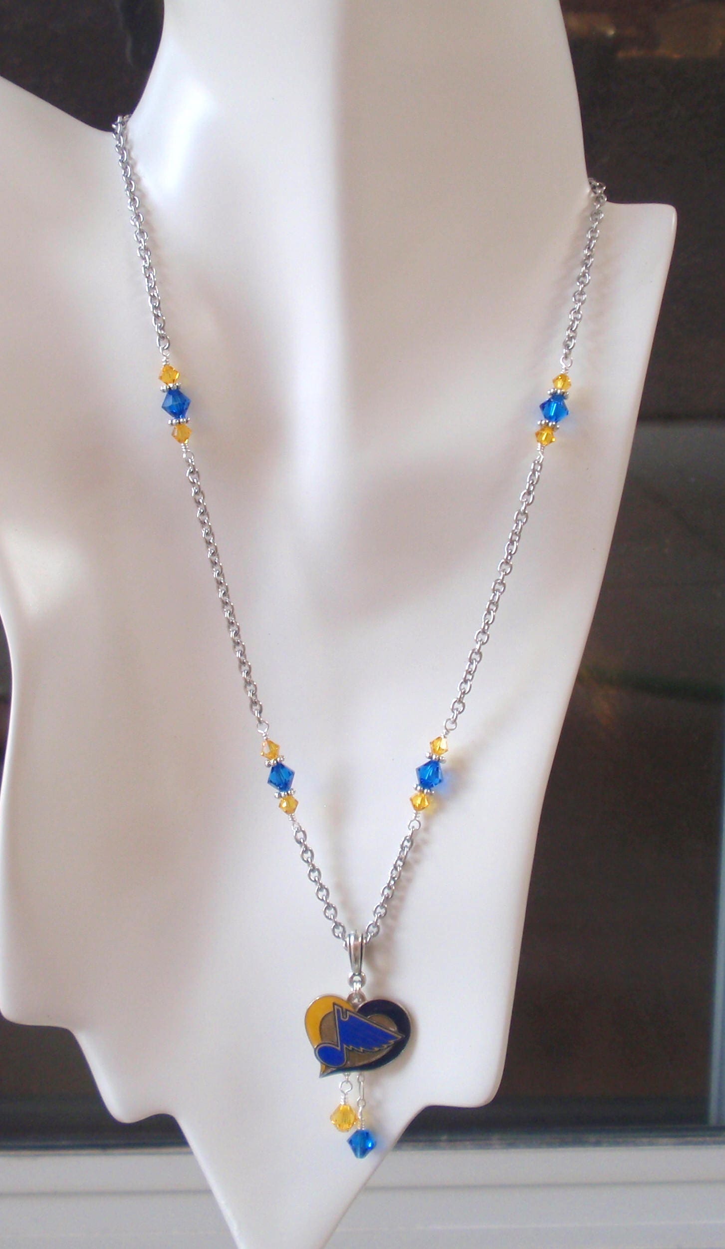 St. Louis Blues Lusso Stainless Steel Blues Bar Necklace